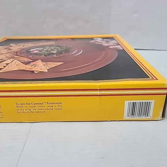 Cantina Terracotta Tostada Platter Bentson West 15" Chips Dip Southwestern - Picture 4 of 5